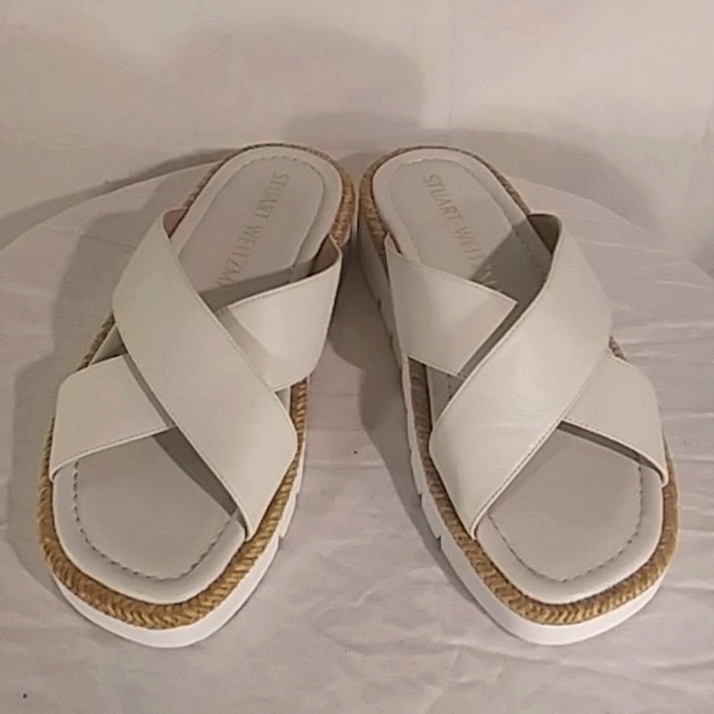 🔥 NWOT Stuart Weitzman White Leather Sandals
